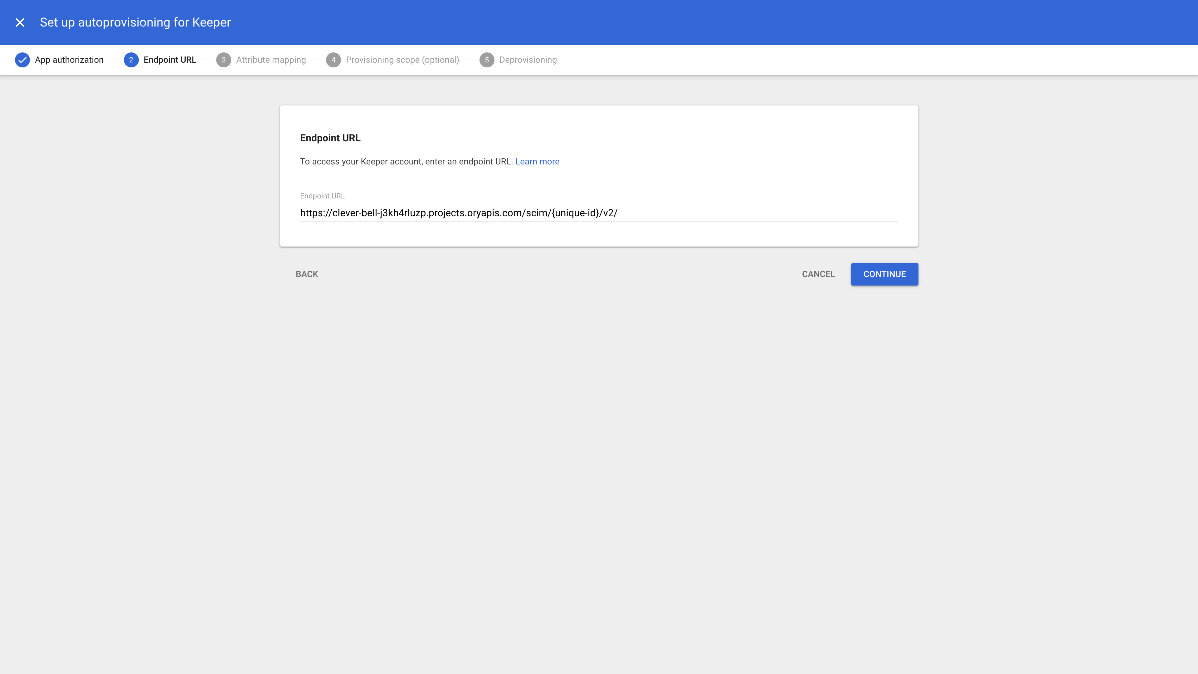 Endpoint URL